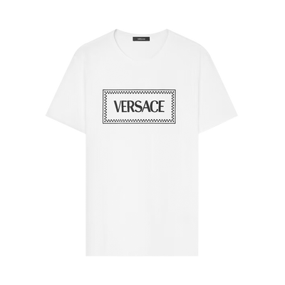 Versace Logo Embroidered T-Shirt 'White/Black'