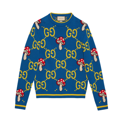 Gucci GG Wool Sweater 'Bluette/Multicolor'