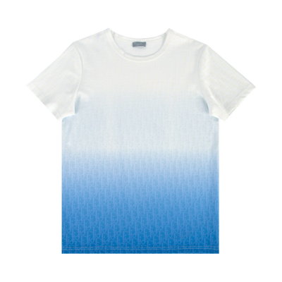 Dior Degrade Oblique Cotton T-Shirt 'White/Blue'