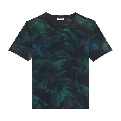 Saint Laurent Tie Dye T-Shirt 'Black/Green'