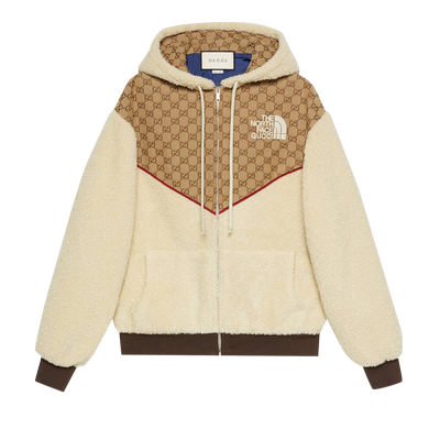 The North Face x Gucci GG Canvas Shearling Jacket 'Beige/Ebony'