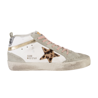 Golden Goose Wmns Mid Star 'White Beige Leopard'