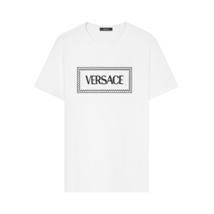 Versace Logo Embroidered T-Shirt 'White/Black'