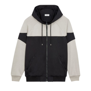 Saint Laurent Zip Up Hoodie 'Black/Pearl'