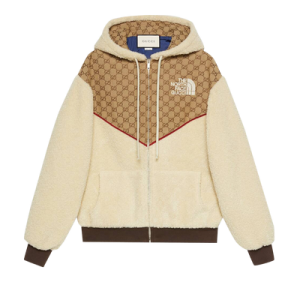 The North Face x Gucci GG Canvas Shearling Jacket 'Beige/Ebony'