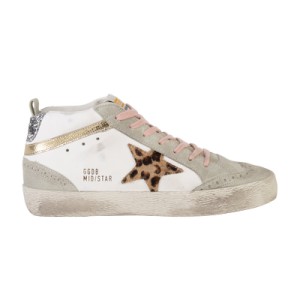 Golden Goose Wmns Mid Star 'White Beige Leopard'